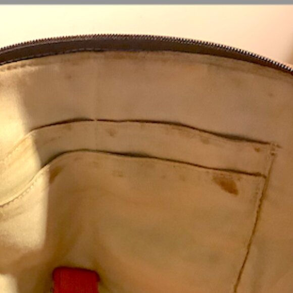 Talbots brown & cream leather and canvas bag - with detachable shoulder strap - Picture 14 of 15